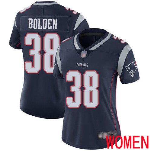 New England Patriots Football #38 Vapor Limited Navy Blue Women Brandon Bolden Home NFL Jersey